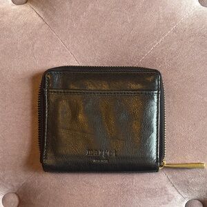 Margot Black Leather Zip Wallet